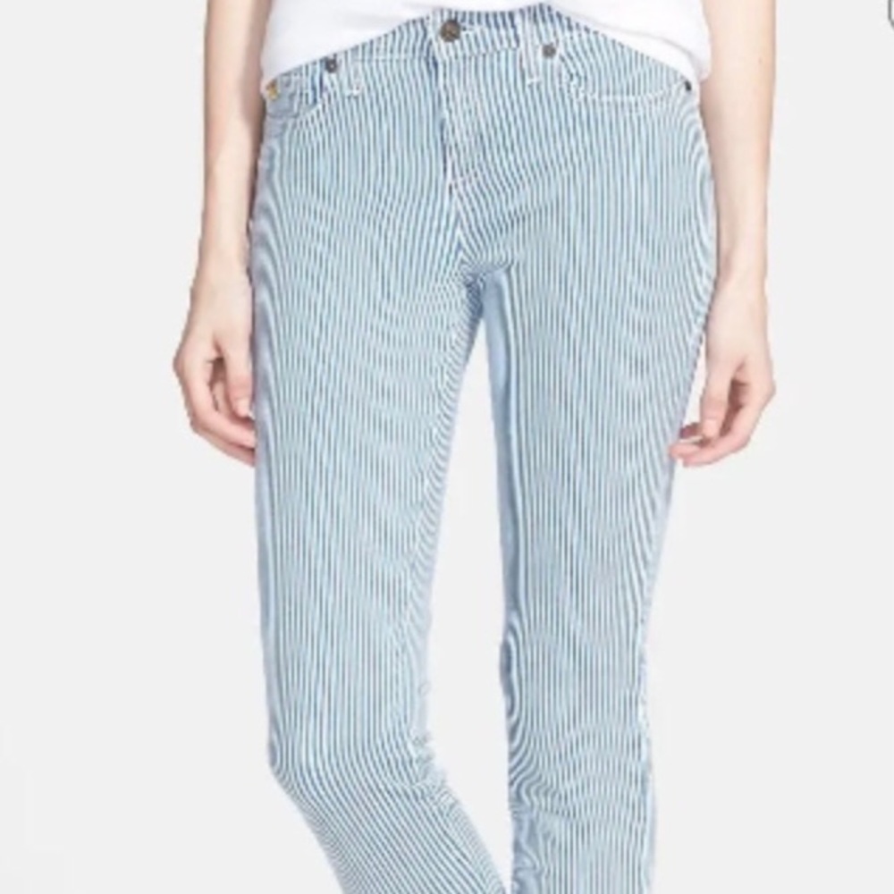 Yoga Jeans High Rise Skinny Pinstripe